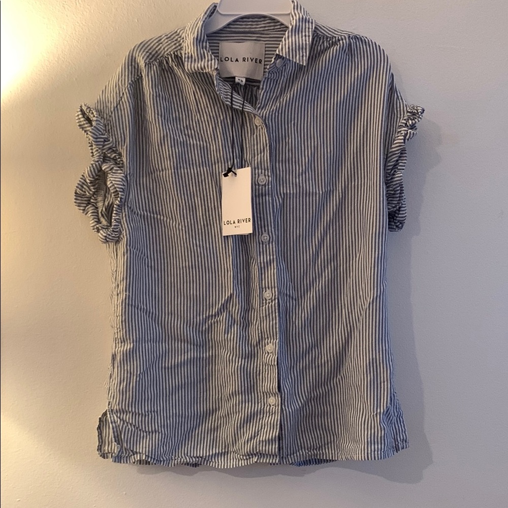Lola River Women's Blue Striped Blouse